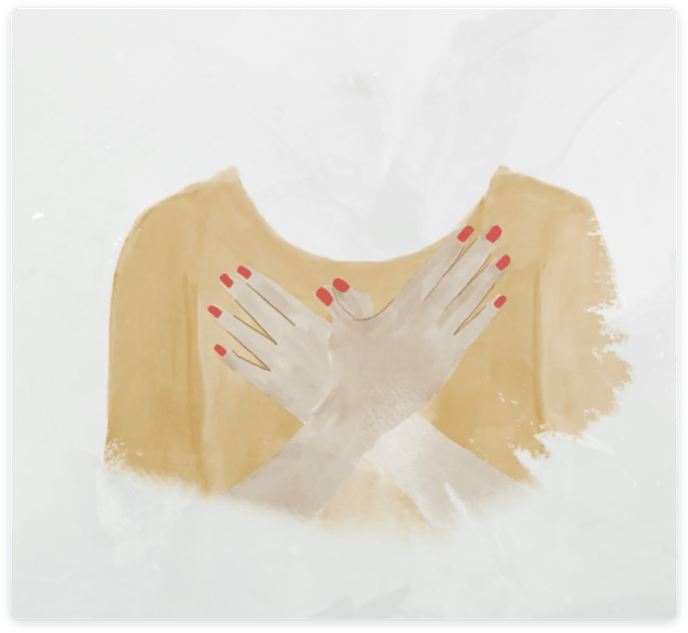 Illustration of hands over heart